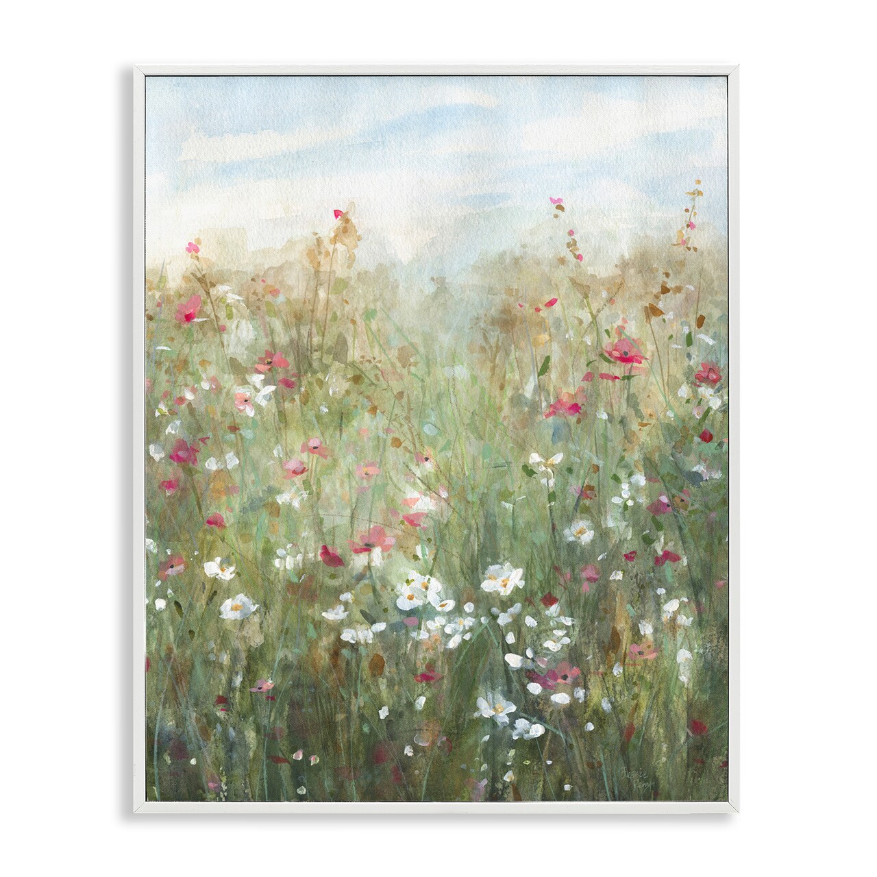 Stupell Industries Fragrant Wildflower Field Framed Giclee Wall Art Design by Jessie Perry